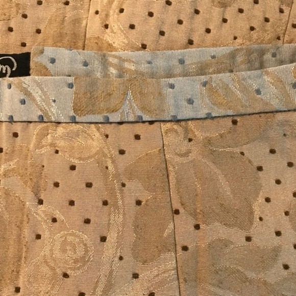 TRUE MEANING Size 6 Fit N Flare Polka Dot Skirt Tan Lined Floral Burnout Mini - Picture 5 of 5